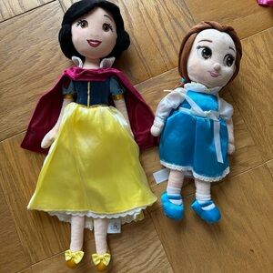 Disney Princess Plush Dolls - Snow White in Yellow and Belle in Blue